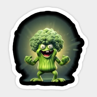 monster broccoli, halloween Sticker